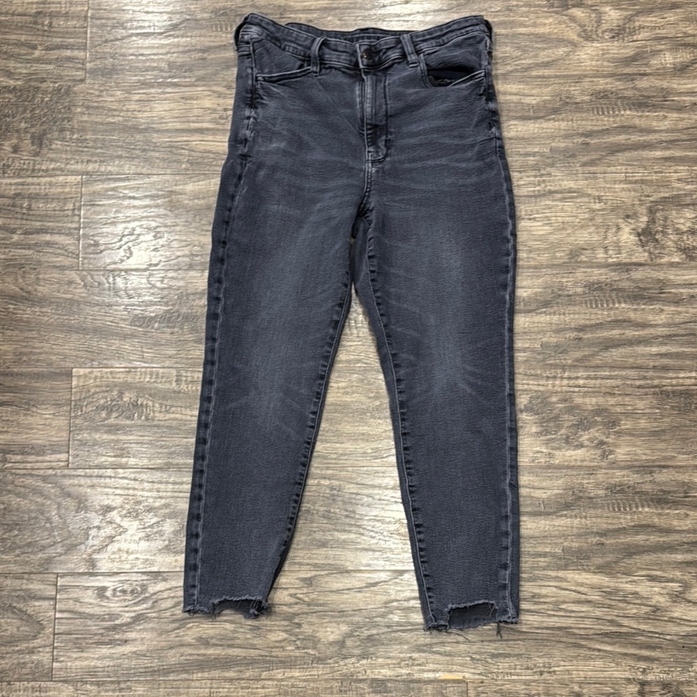 American Eagle Super Hi Rise vintage wash black leggings - 14S